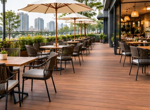 Charcoal Dark Gray WPC Composite Decking Board for Commercial Walkways