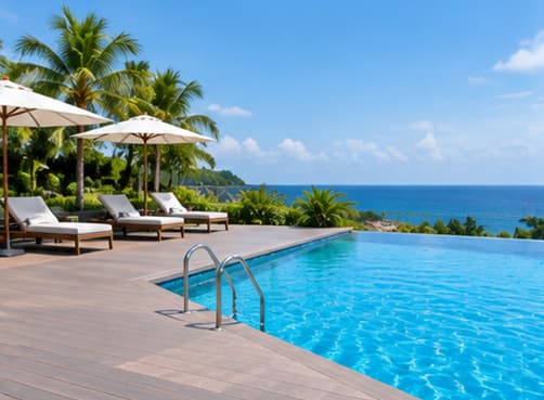 Teak Golden Brown Anti Slip WPC Decking Board for Swimming Pool Deck